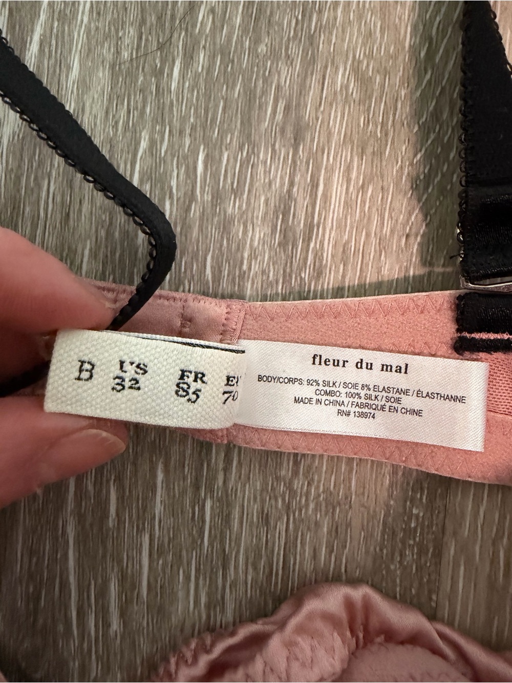 Fleur du Mal Top Stitch Bra and Thong Set Pink Size 32B / Small - Picture 7 of 7